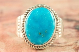 Genuine Kingman Turquoise Sterling Silver Ring